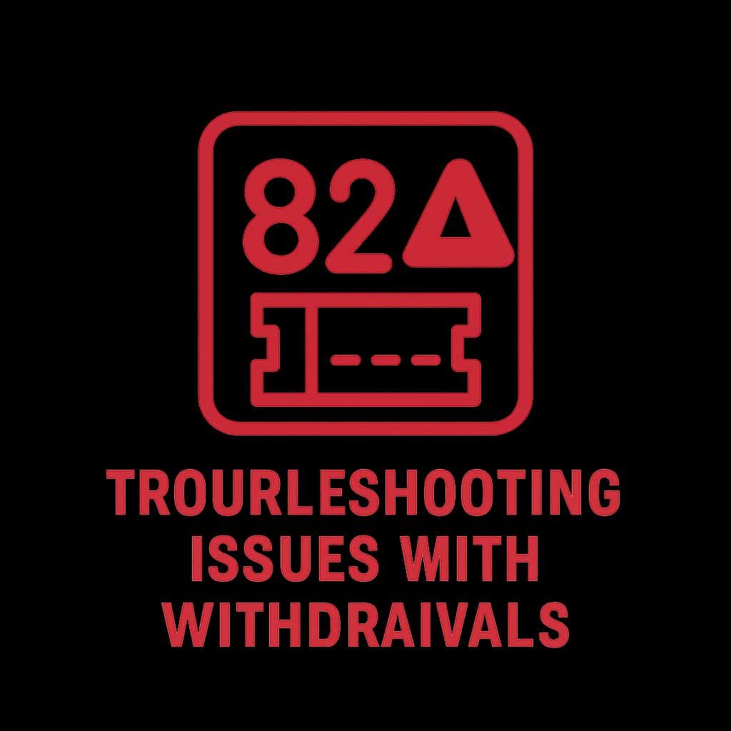 An icon representing 82 Lottery withdrawal troubleshooting.