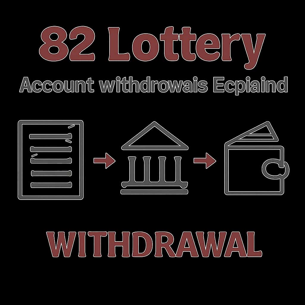 An educational diagram outlining the 82 Lottery account withdrawals process.