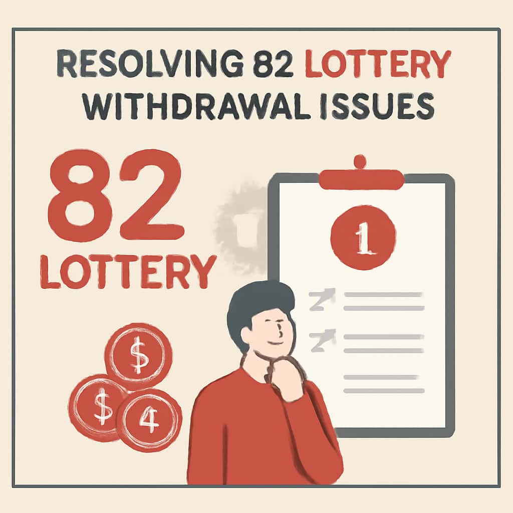 An educational illustration about common withdrawal challenges in 82 Lottery.