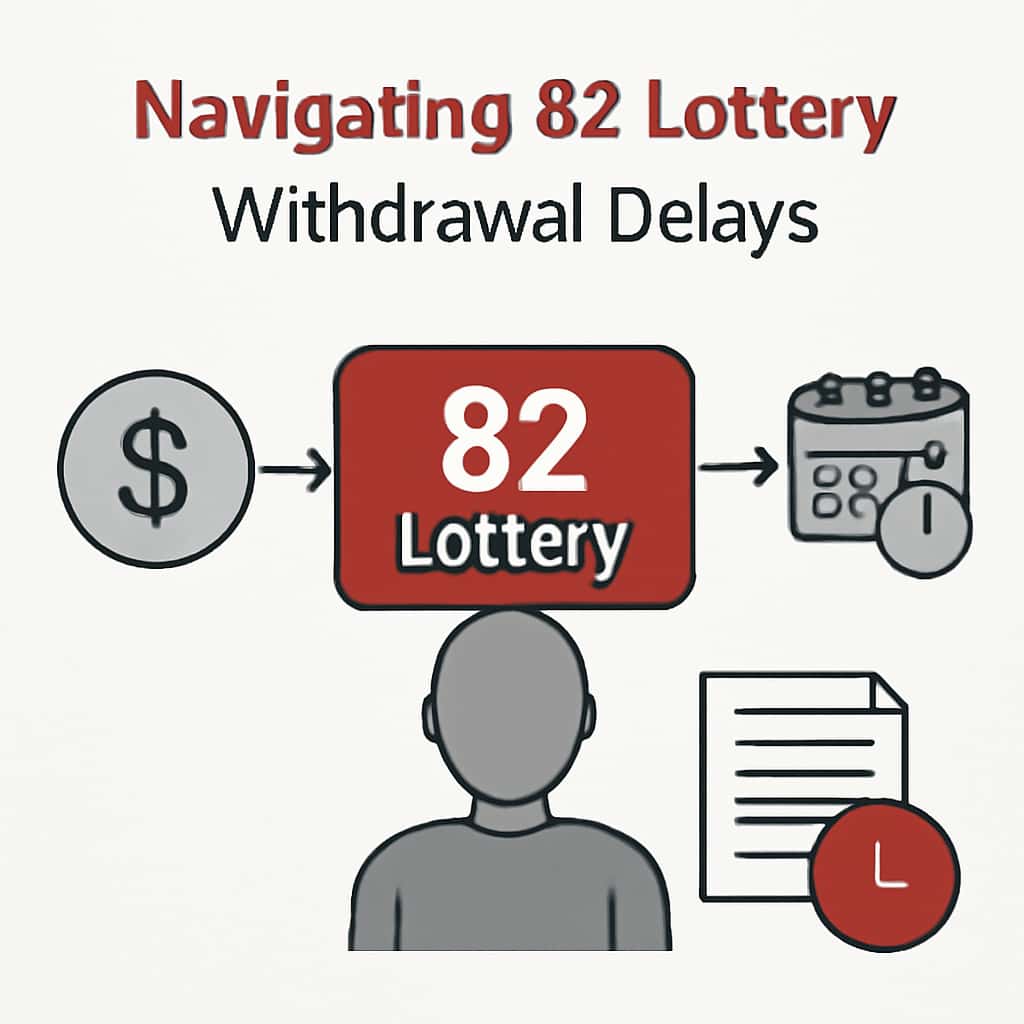An educational diagram explaining the withdrawal process for the 82 Lottery.