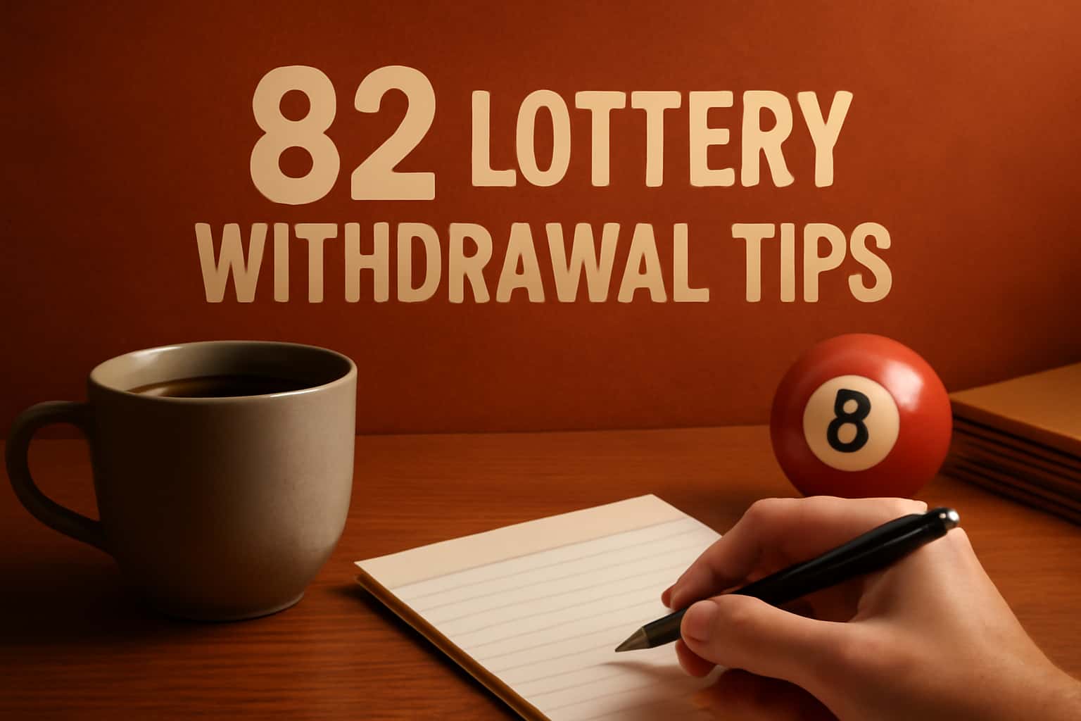 Informational scene showcasing withdrawal tips for the 82 Lottery.