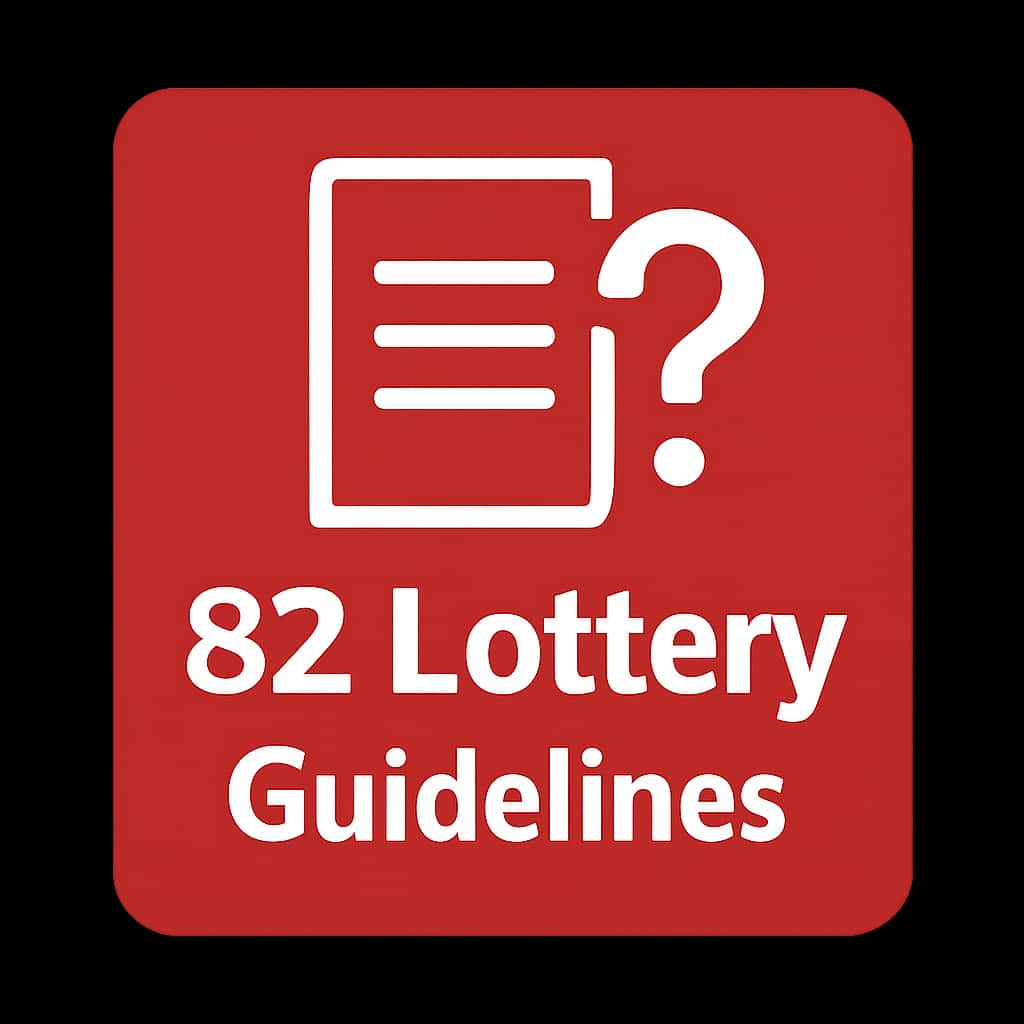 A badge representing Guidelines for 82 Lottery Withdrawals.