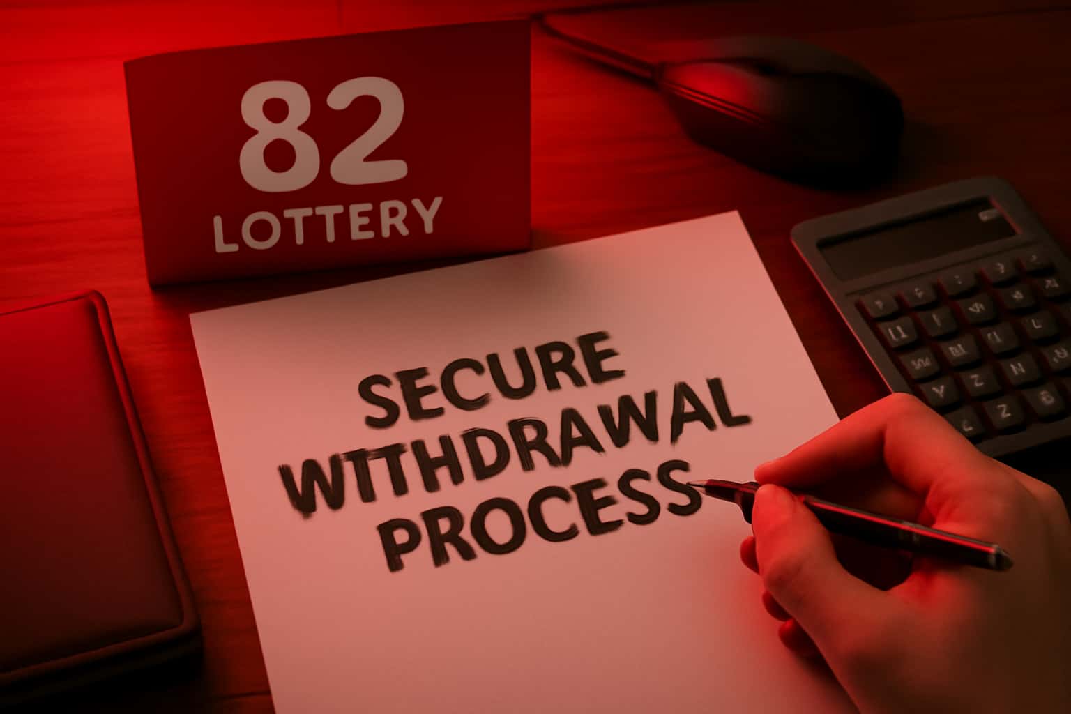 An informative visual representation of the Secure 82 Lottery Withdrawal Process.
