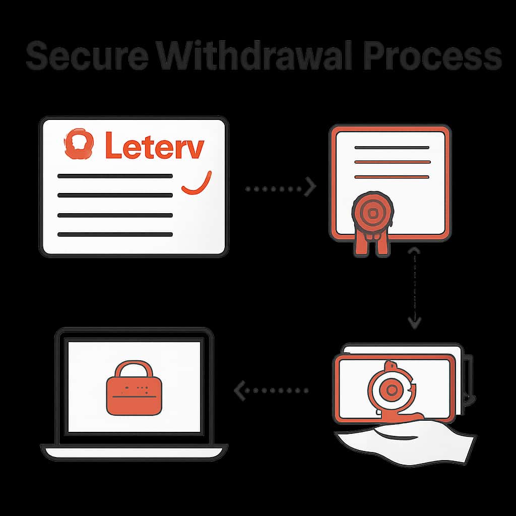 Illustration explaining Secure 82 Lottery Withdrawal Process steps.